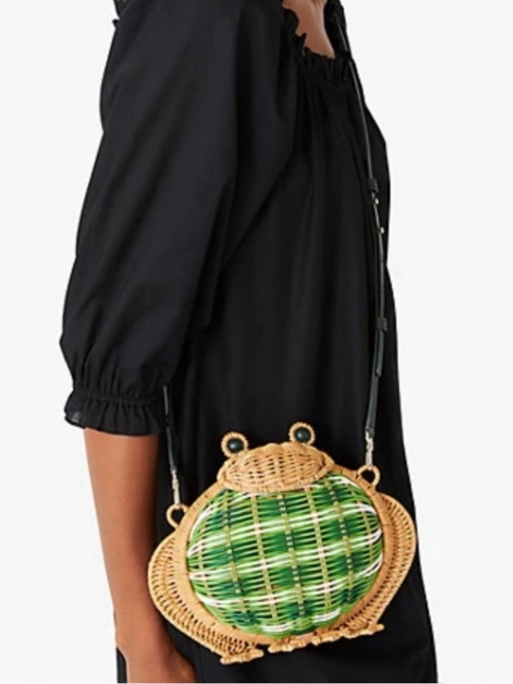 Kate Spade Hoppkins Wicker Frog Crossbody Limited Edition - Picture 5 of 16